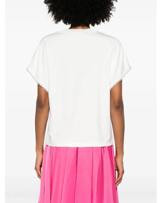 Nissa パールディテール Tシャツ White
