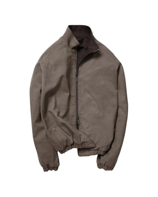 STÒFFA Brown High-Neck Zip-Up Jacket for men