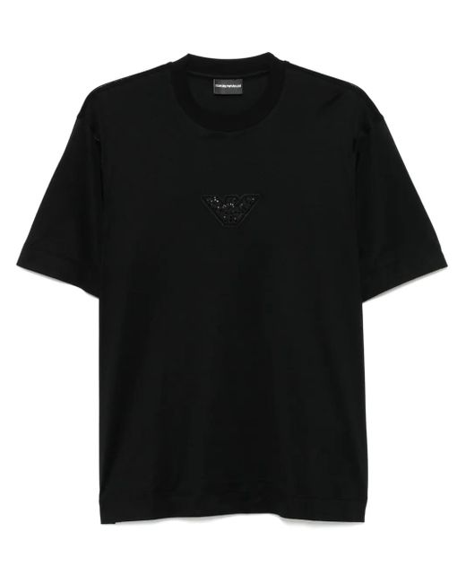 メンズ Emporio Armani ロゴ Tシャツ Black