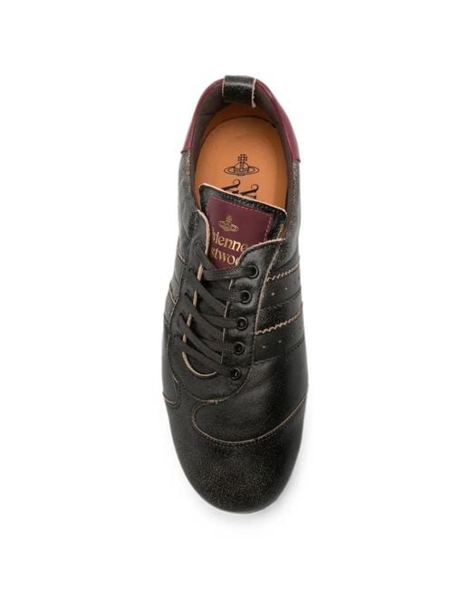 Vivienne Westwood Black Drunken Trainer Leather Sneakers for men