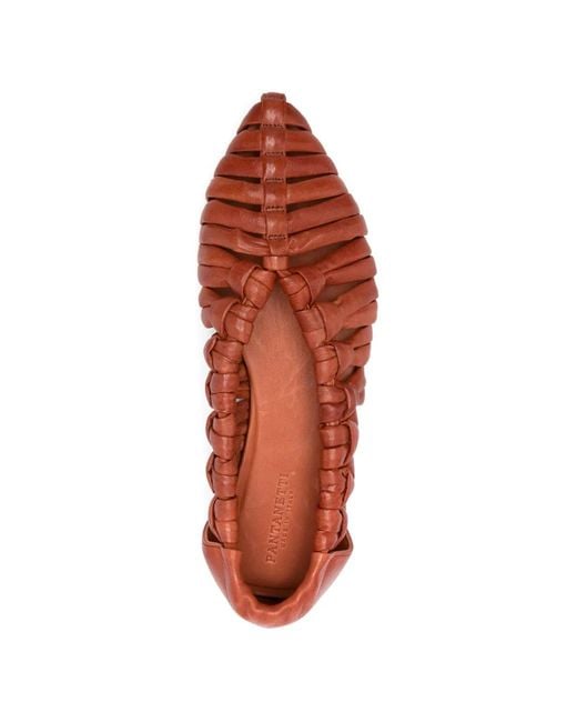 Pantanetti Red Woven Ballet Flats