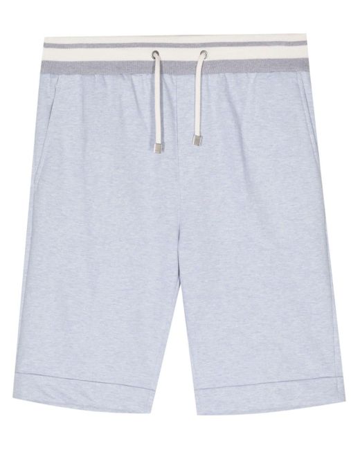 Peserico Blue Drawstring-waist Jersey Shorts for men