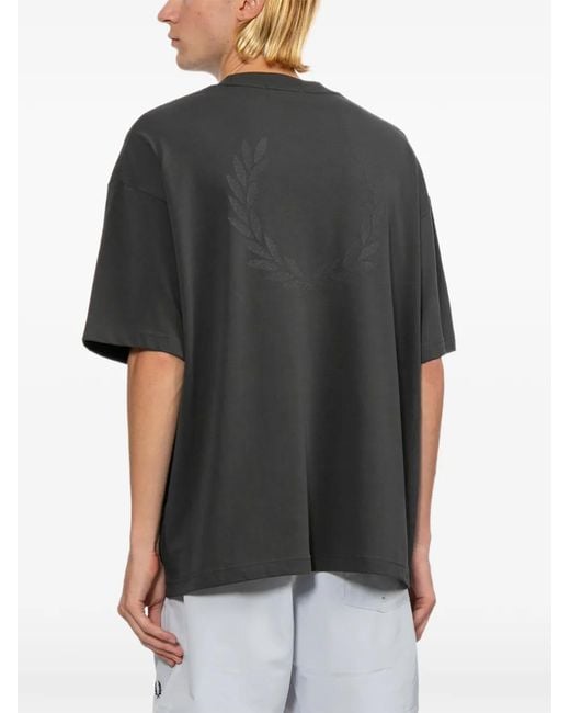 Fred Perry Black Logo-Print T-Shirt for men
