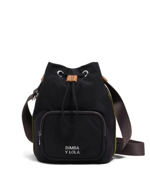 Bimba Y Lola Black Drawstring Bucket Bag