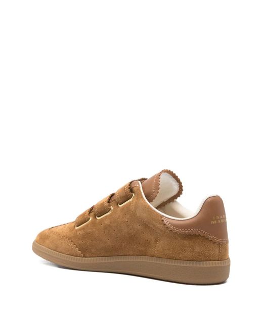Isabel Marant Brown Beth Suede Low-Top Sneakers
