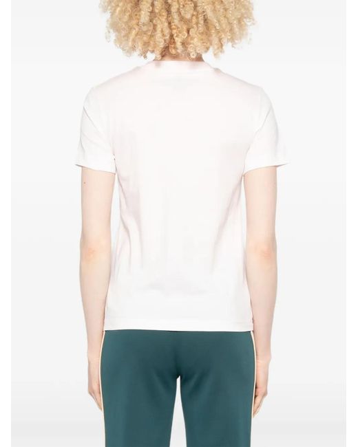 New Balance White T-Shirt À Détail De Logo