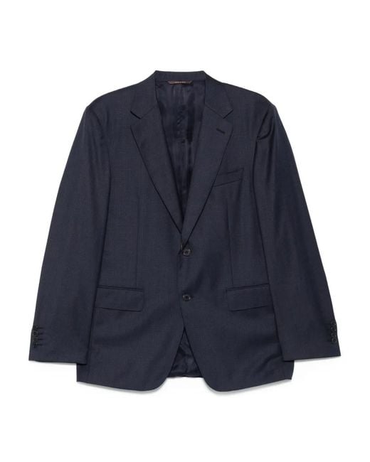 Canali Blue Checked Two-Button Suit for men