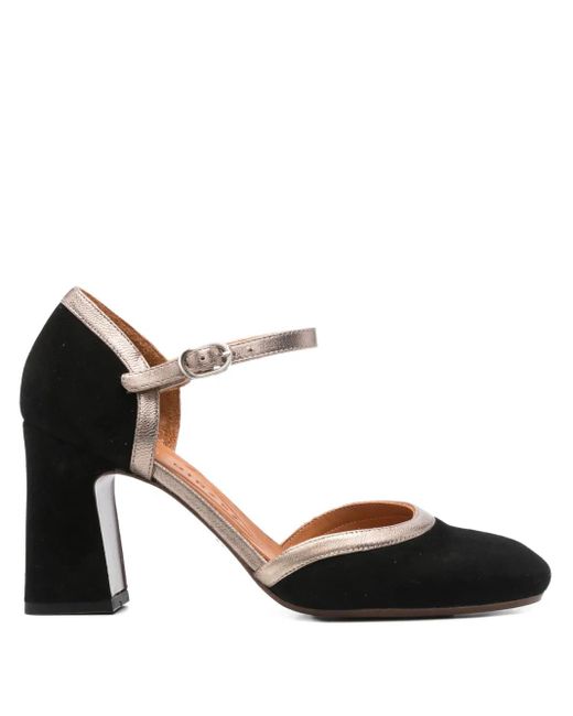 Chie Mihara 85 Mm Pumps Met Blokhak En Enkelbandje in het Black