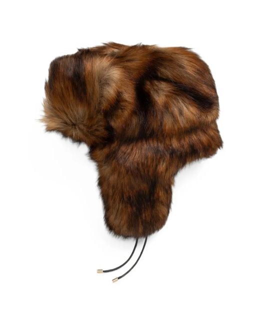 Patrizia Pepe Brown Faux-Fur Trapper Hat