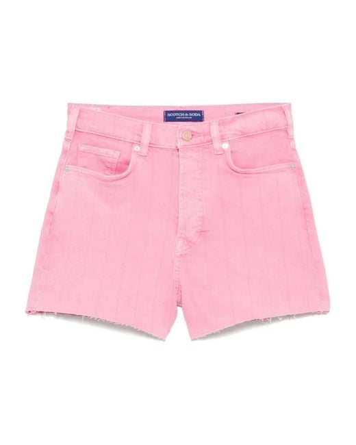 Scotch & Soda Pink The Ray Denim Shorts