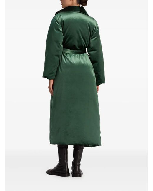 Alice + Olivia Green Ima Steppmantel mit Bindegürtel