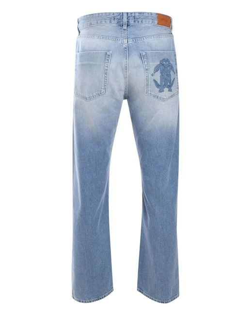 Roberto Cavalli Blue Logo-Patch Jeans for men