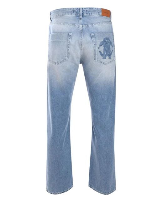 Roberto Cavalli Blue Logo-Patch Jeans for men