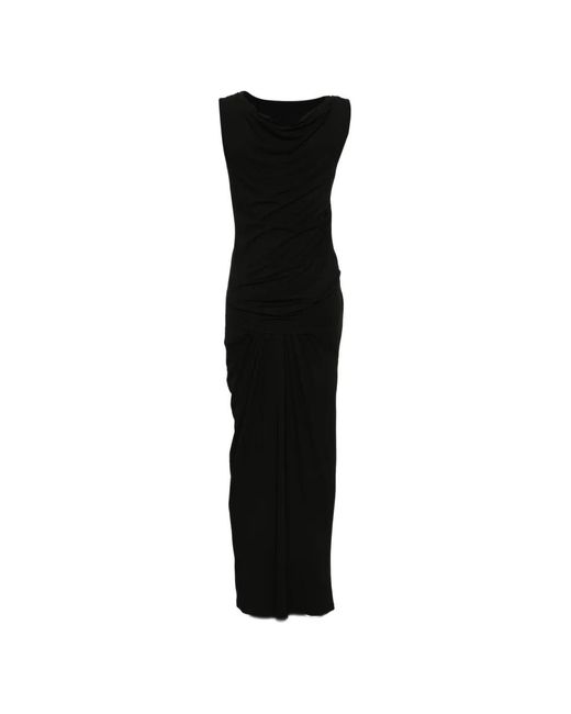 Entire studios Black Draped Sleeveless Maxi Dress