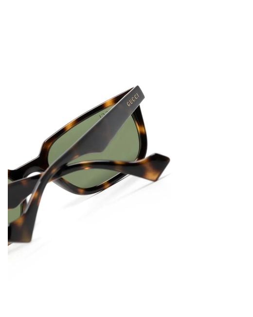 Gucci Green Rectangle-Frame Sunglasses