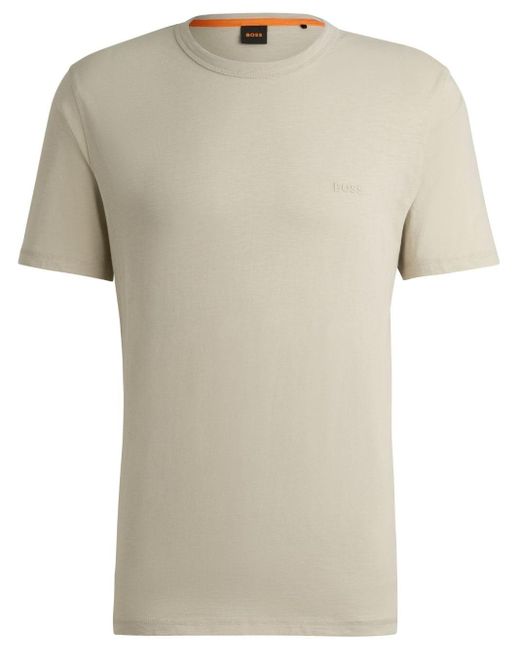 Boss Natural Logo-emed Cotton T-shirt for men