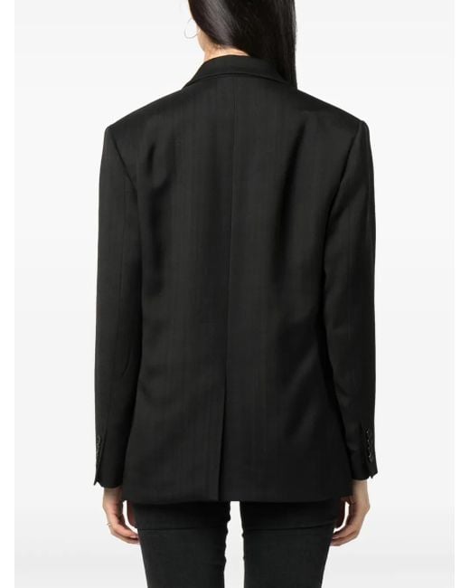 MSGM Black Notched-Lapels Single-Breasted Blazer