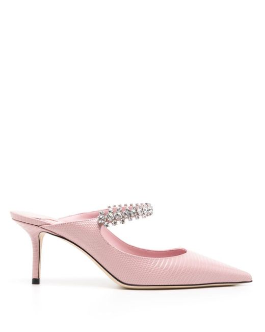 Jimmy Choo Pink Bing 65Mm Mules