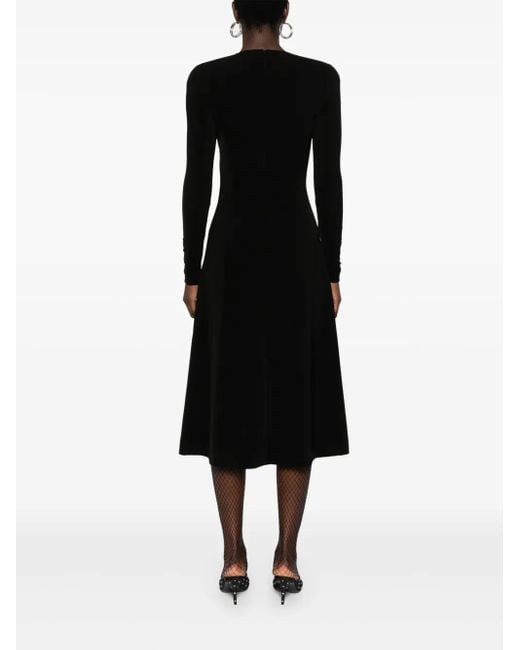 Balenciaga Black Long-Sleeve Midi Dress