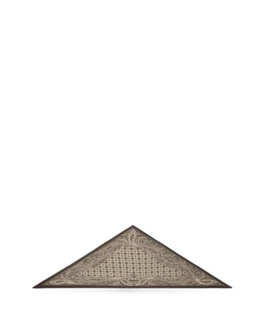 Etro Brown Paisley Triangular Scarf for men
