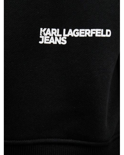 Karl Lagerfeld Black Logo Crew-Neck Sweatshirt