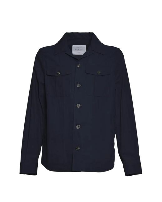 L.b.m. 1911 Blue Flap-Pocket Button-Up Shirt Jacket for men