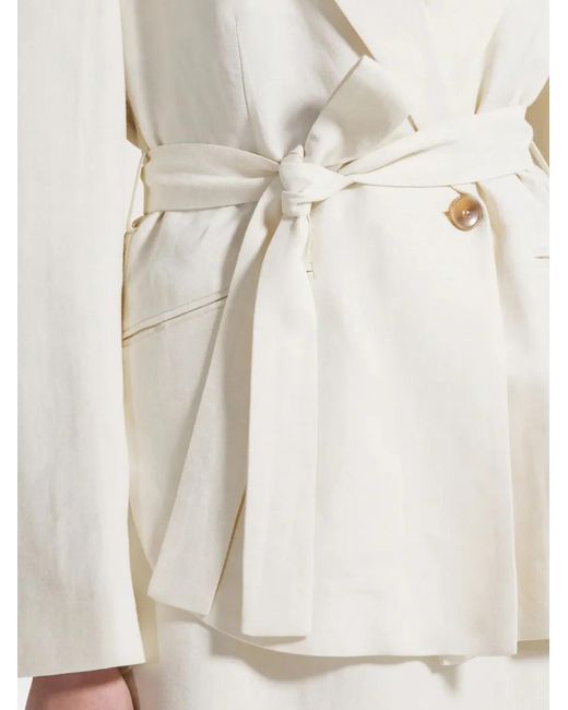 Seventy White Tie-Detail Single-Breasted Blazer
