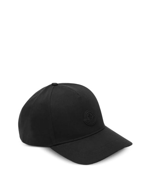 Moncler Black Cotton Gabardine Baseball Cap