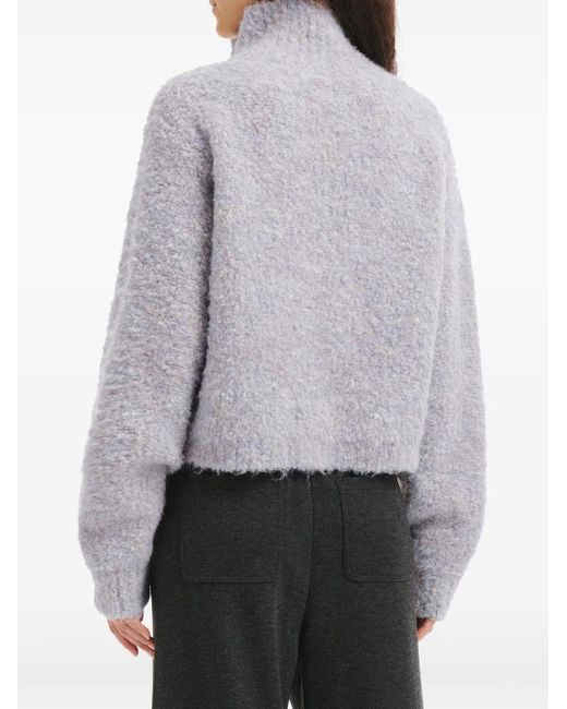 B+ AB Gray Button High-Neck Cardigan
