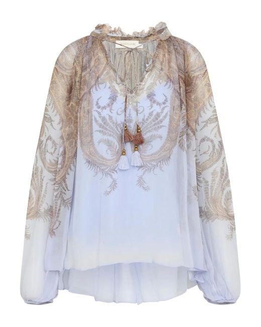 Zimmermann White 'Hypnotic Billow' Blouse