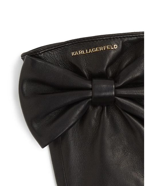 Karl Lagerfeld Black Kl Studio Bow Gloves