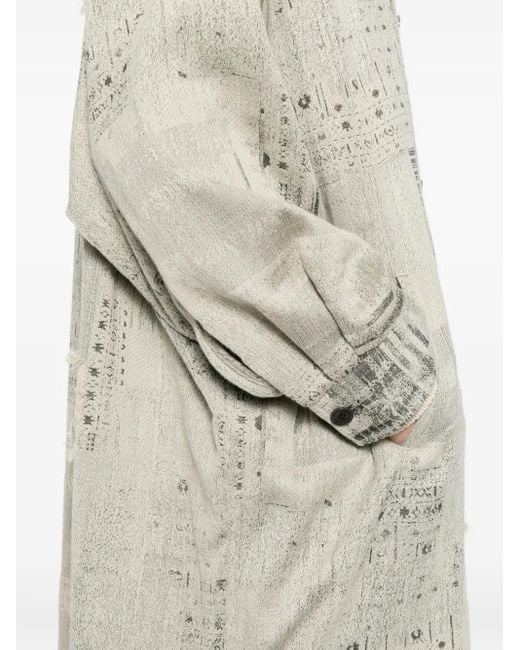 Y's Yohji Yamamoto White Patterned Coat