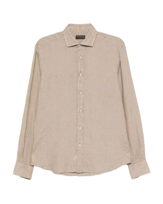 Dell'Oglio Linnen Overhemd in het Natural voor heren