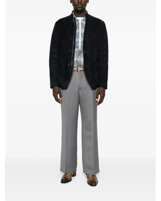 Eleventy Black Patch Pocket Suede Jacket for men