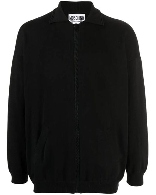 Moschino Black Archive Teddy Fine-Knit Cardigan for men