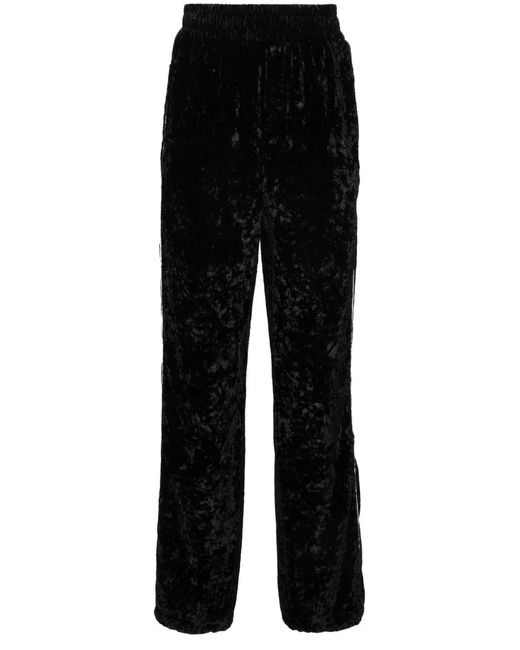 Amiri Black Crushed Velvet Track Pants for men