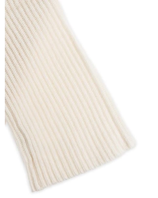 Lisa Yang White Gerippte Handschuhe