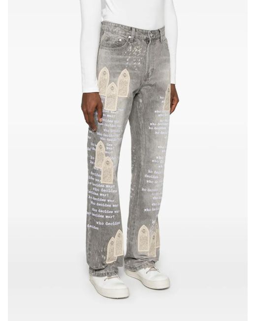 Who Decides War Gray Scripture Jeans for men