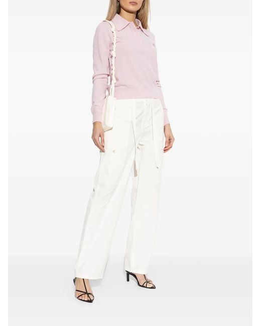 Jil Sander White Pantalon À Poches Plaquées