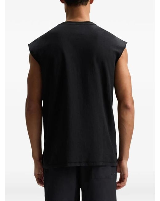 Purple Brand Blue Worn Crystals Hotfix-Detail Textured Vest for men