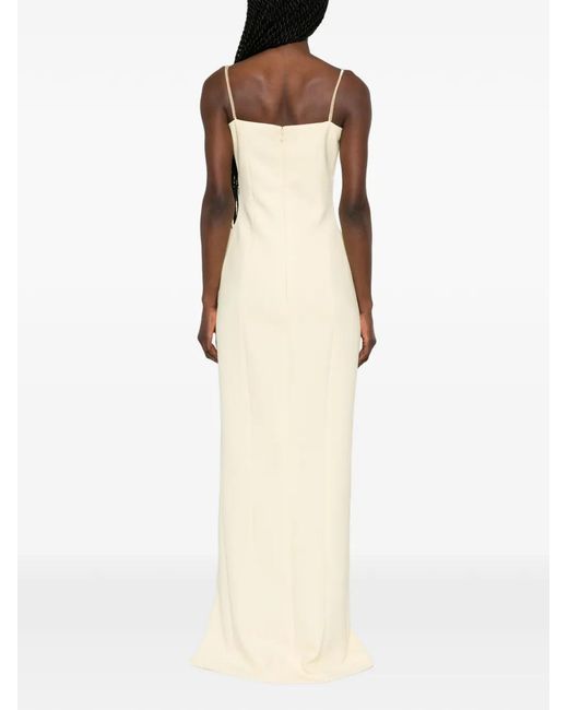 Jean Louis Sabaji White Beaded Crepe Dress