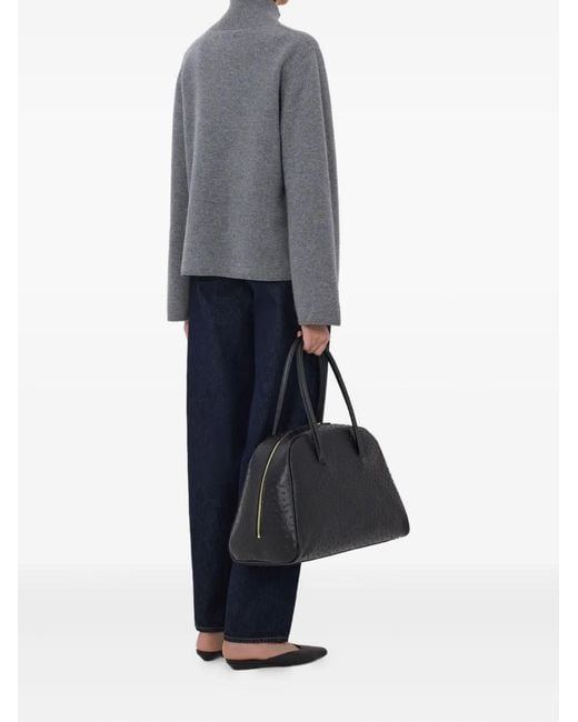 Loulou de Saison Gray Gabi Zipped Stand-Collar Cardigan