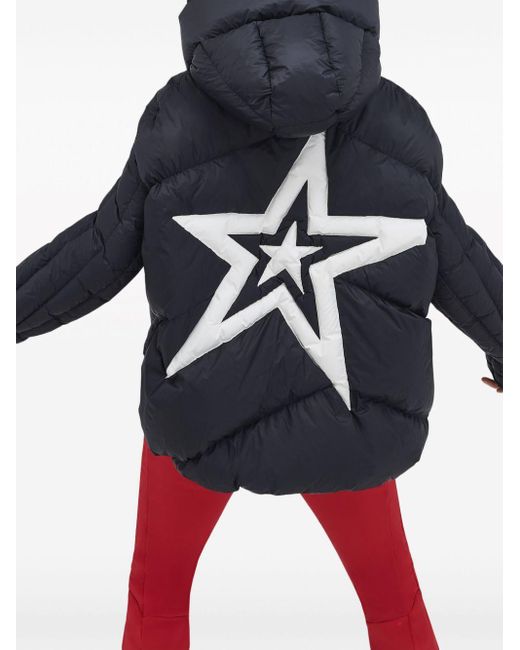 Perfect Moment Blue Orelle Oversized Star-print Shell-down Hooded Jacket