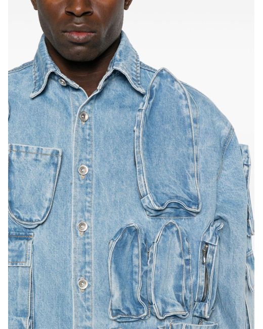 Who Decides War Blue Pockets-detail Denim Jacket for men
