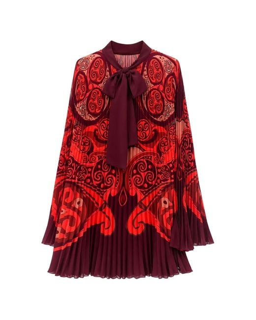 LaDoubleJ Geplooide Blouse in het Red