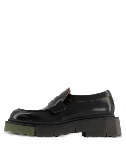 Off-White c/o Virgil Abloh Black Penny-Loafer mit Plateau