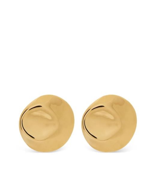 Nina Ricci Natural Dented Medallion Earrings