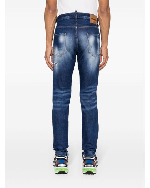 DSquared² Blue Stretch-cotton Denim Jeans for men