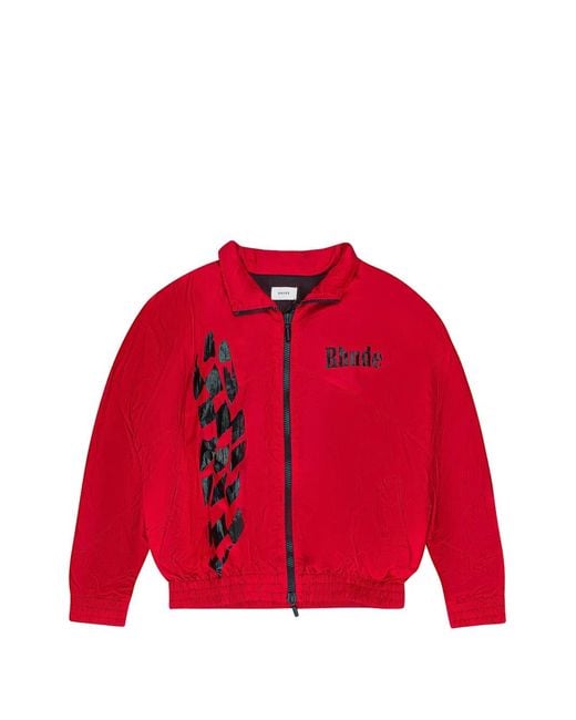 Rhude Red Logo-Print Track Jacket for men