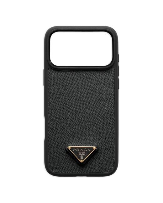 Prada Black Leather Iphone 17 Pro Case